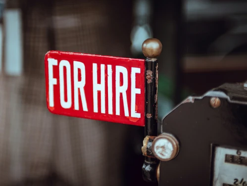 Sign that says for hire