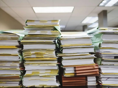 Stack of legal folders